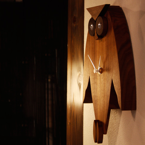 OwlPendulumClockフクロウ壁掛け時計