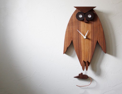OwlPendulumClockフクロウ壁掛け時計