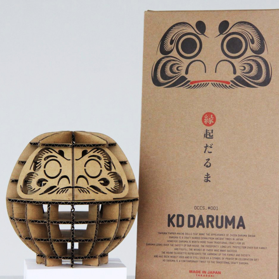 新しい日本のお土産 – 組み立てだるま KD DARUMA ダンボール製