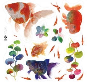 金魚壁紙(ウォールステッカー) 『金ぴと』
