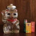 廣田硝子　招き猫　菓子びん