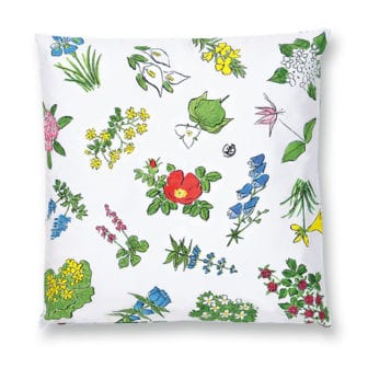 六花亭 包装紙の花柄クッションカバー