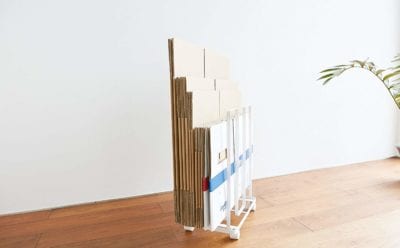 山崎実業そのまま結束できるダンボールストッカー