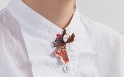 刺繍アクセサリー鹿 Gu Siao Yin
