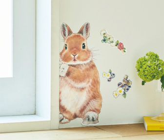 フェリシモ YOU+MORE! ぴょこっとのぞくうさぎのウォールシールの会