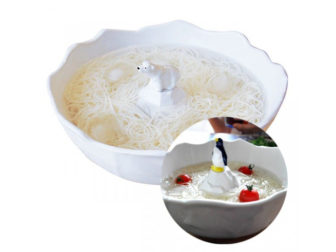 北極グマと南極ペンギンのそうめん鉢