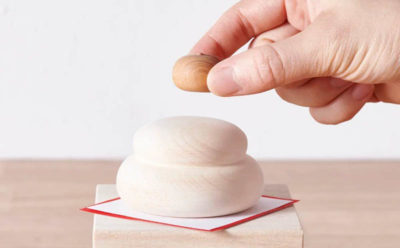 無垢の白木のミニ鏡餅