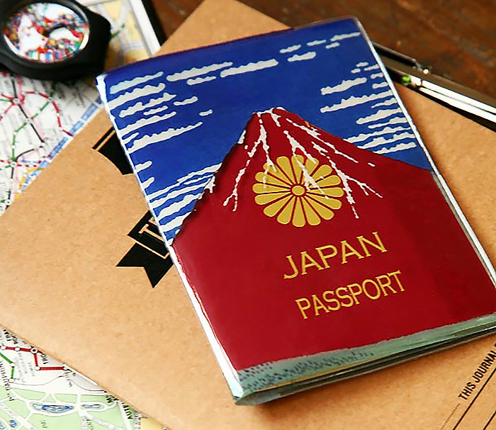 パスポートカバー 赤富士
